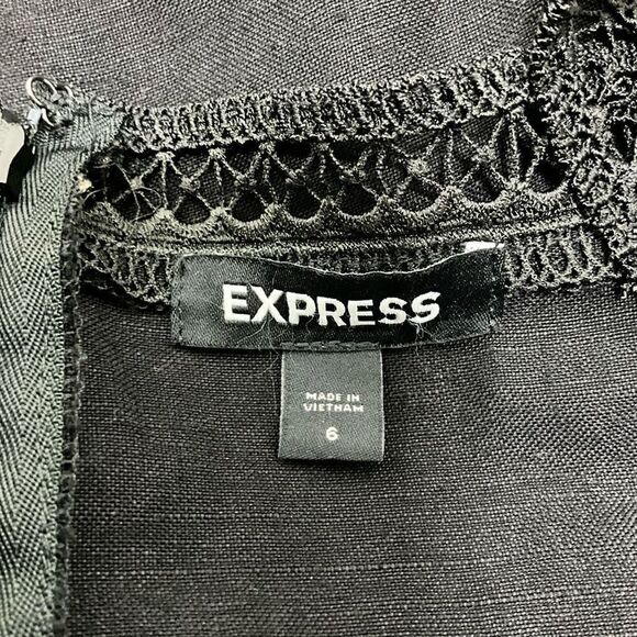 EXPRESS Linen Blend Black Jumpsuit - Picture 6 of 7